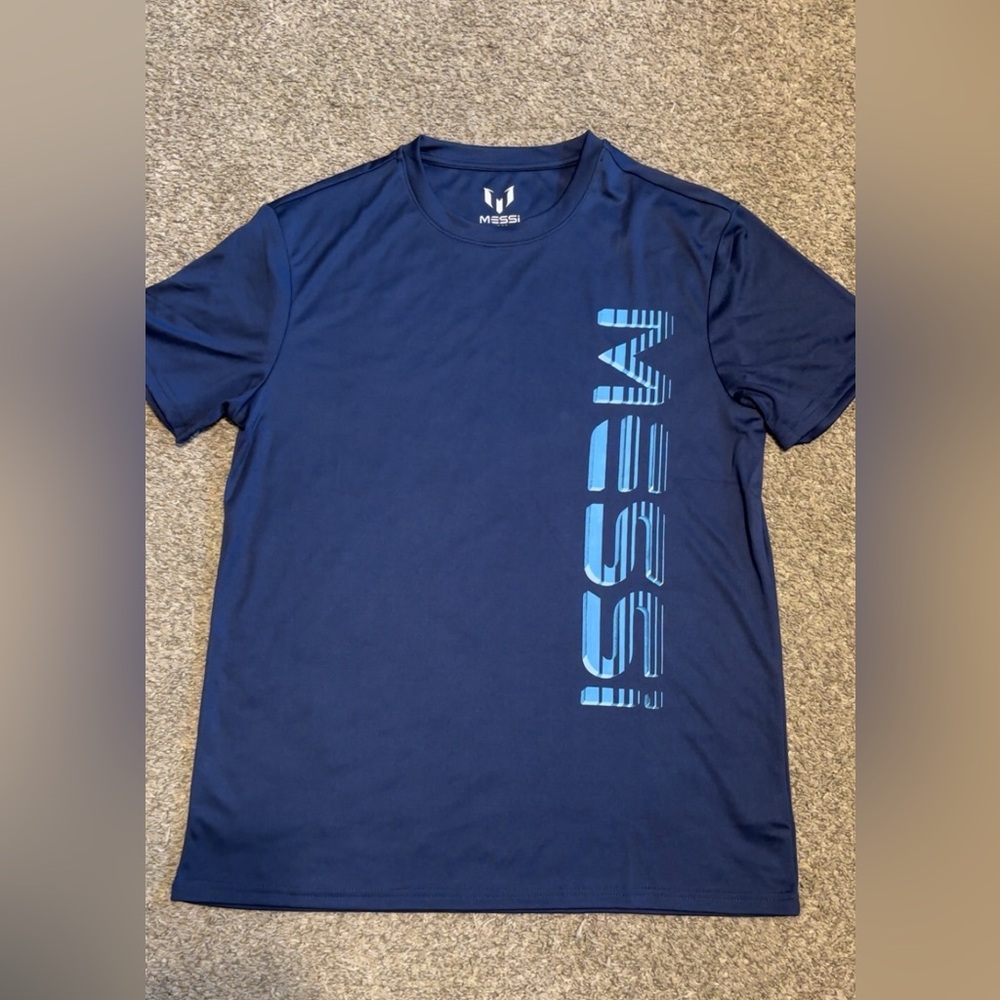 Men's Navy Messi Short-Sleeve Graphic Tee